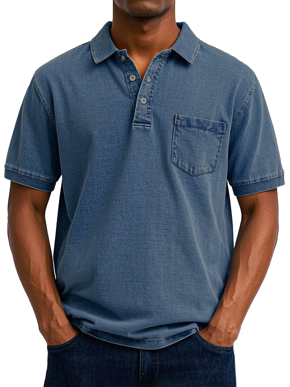 Tomas | Avslappet Denim-Look Polo
