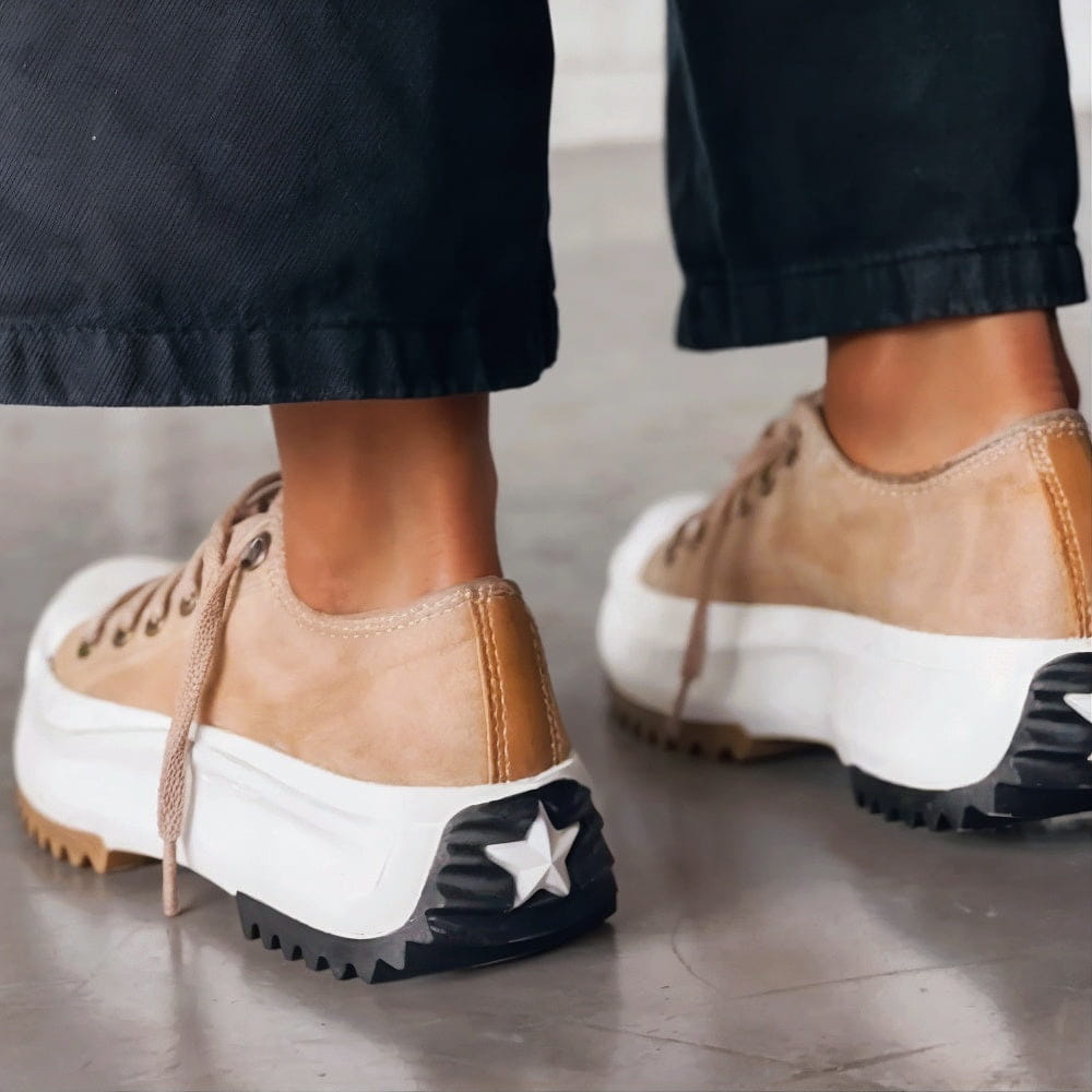 Alina | Lær plattform sneakers