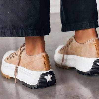 Alina | Lær plattform sneakers