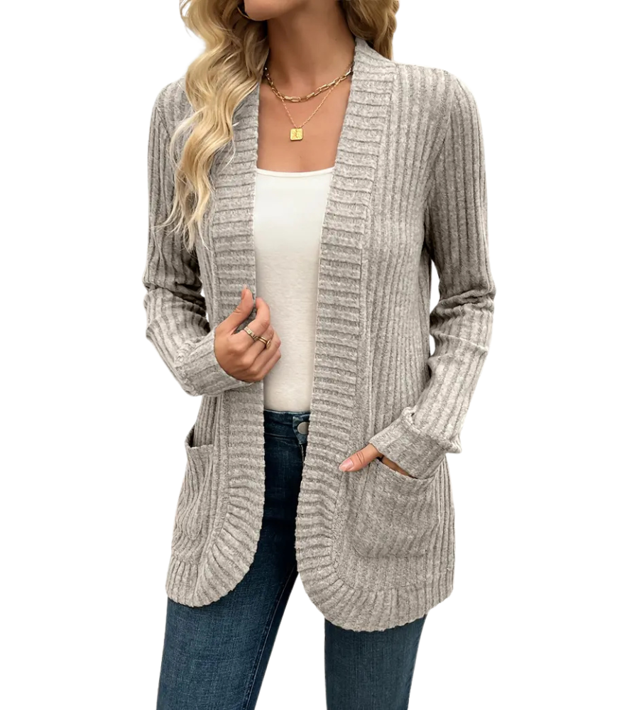 Sigrid | Myk Ribbestrikket Cardigan