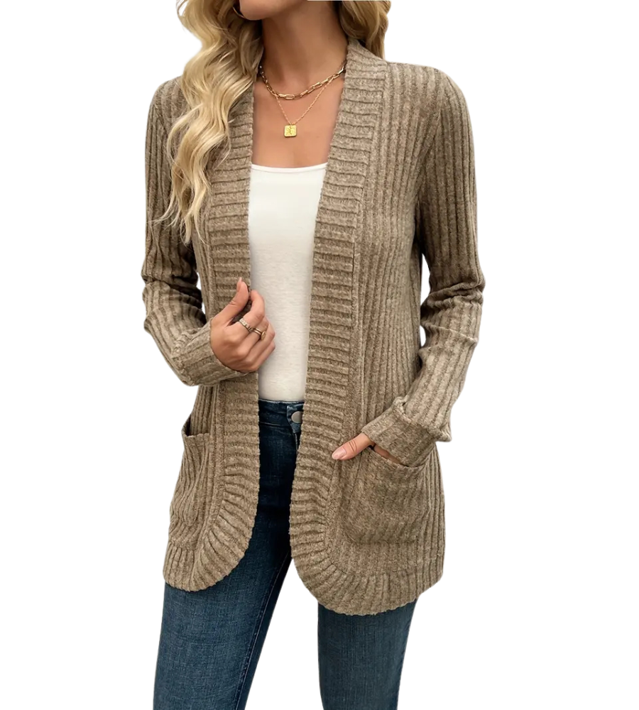Sigrid | Myk Ribbestrikket Cardigan