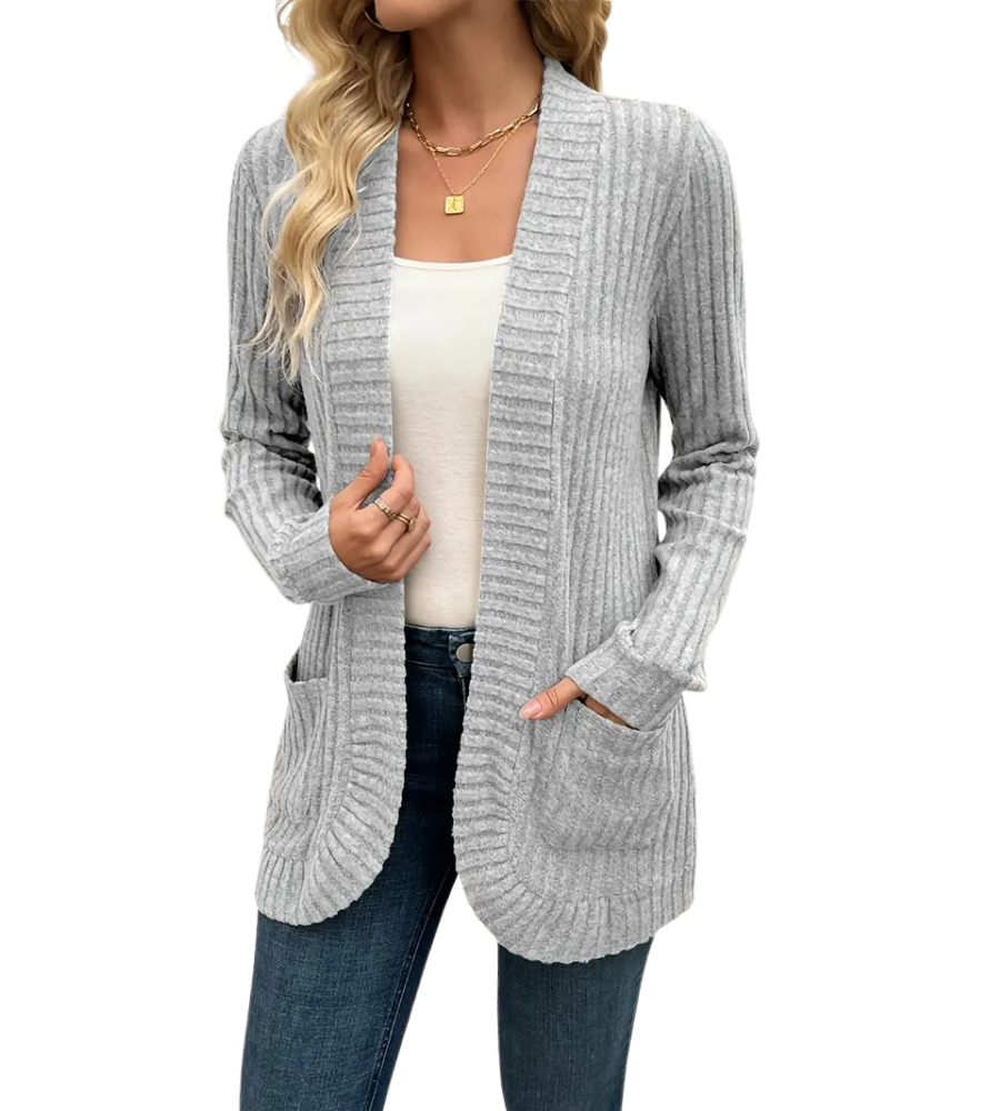 Sigrid | Myk Ribbestrikket Cardigan