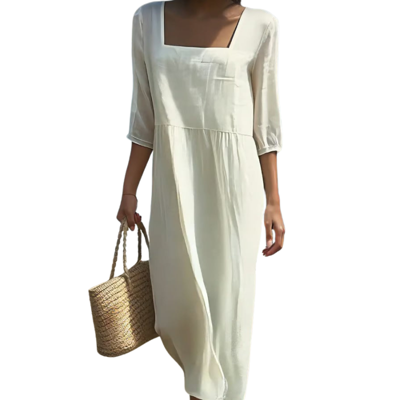 Sofia | Luftig Sommerkjole Med Kvadratisk Hals