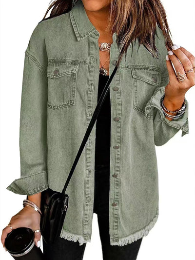 Ingrid | Denimskjorte med Frynser