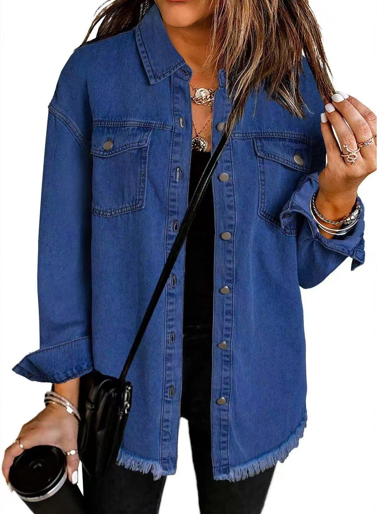 Ingrid | Denimskjorte med Frynser