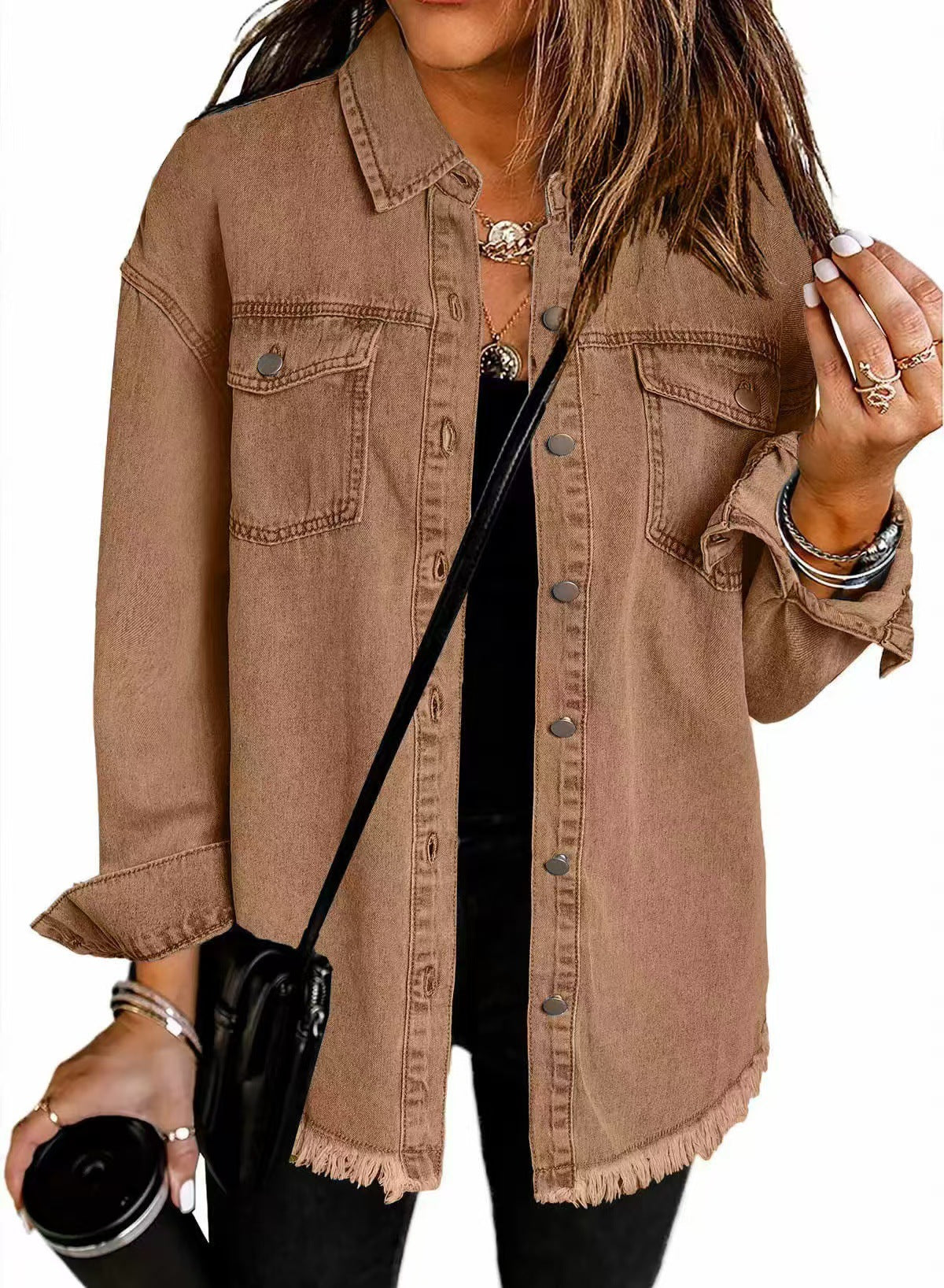 Ingrid | Denimskjorte med Frynser
