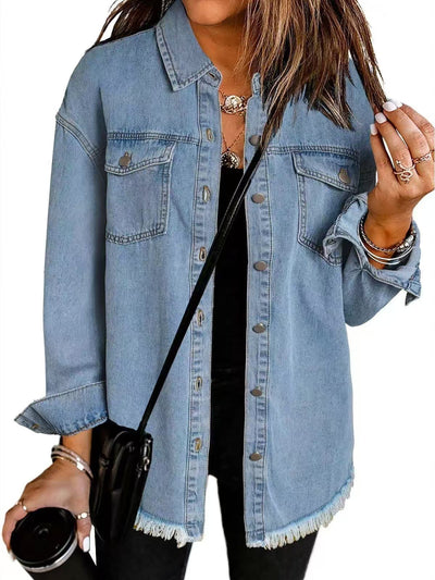Ingrid | Denimskjorte med Frynser