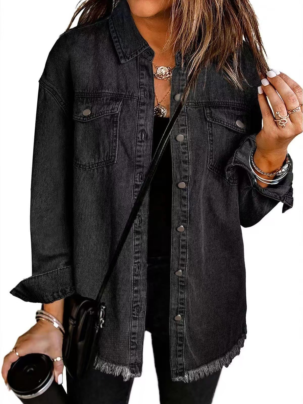Ingrid | Denimskjorte med Frynser
