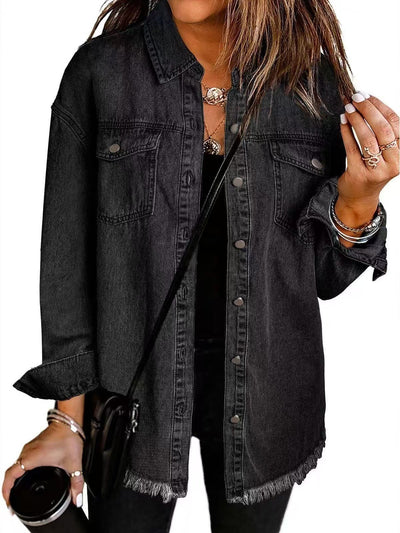 Ingrid | Denimskjorte med Frynser