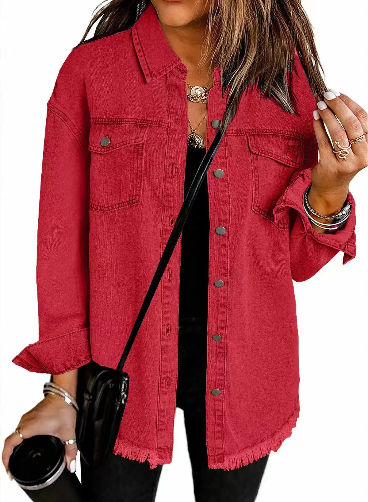 Ingrid | Denimskjorte med Frynser